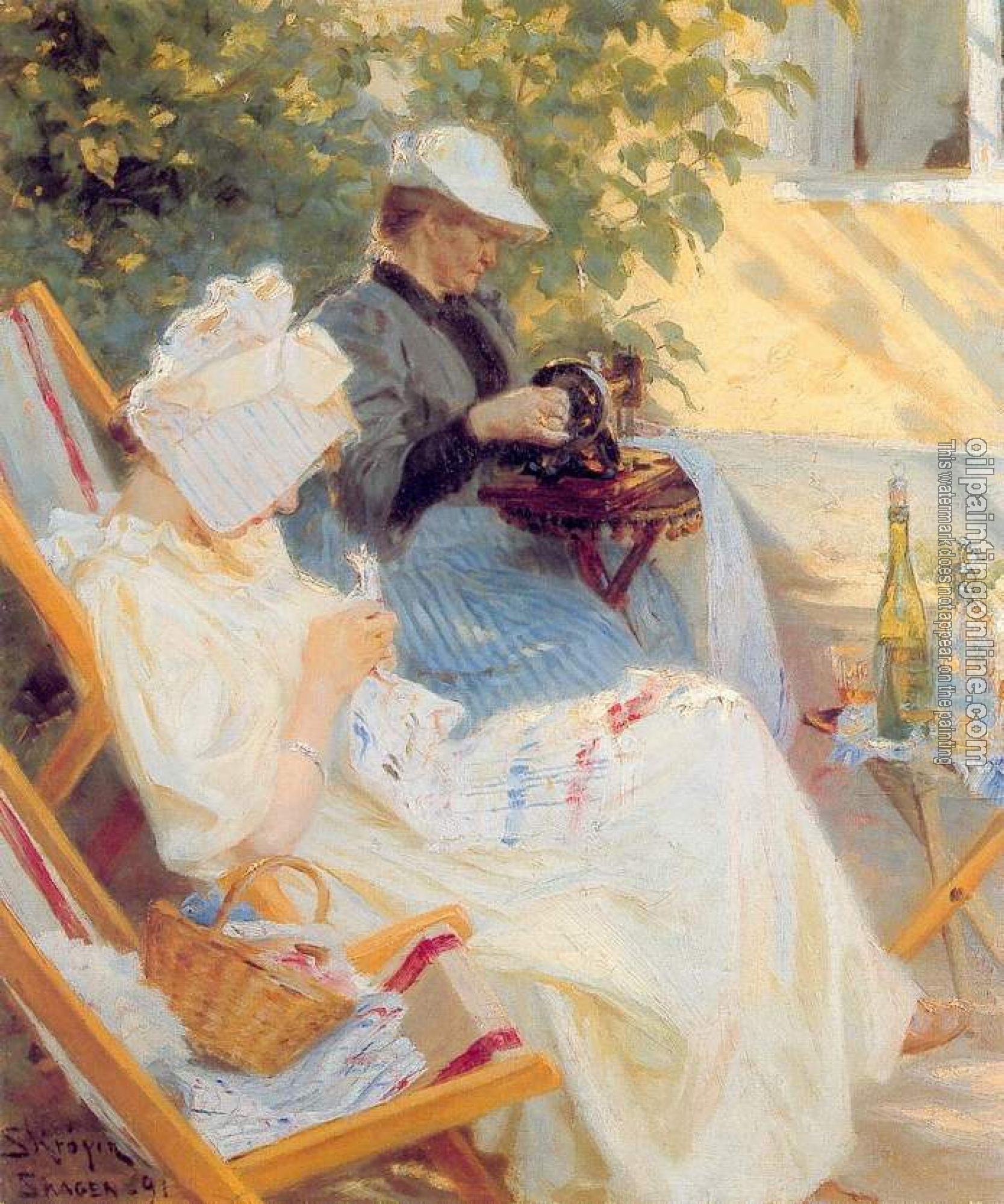 Peder Severin Kroyer - Marie y su madre en el jardin